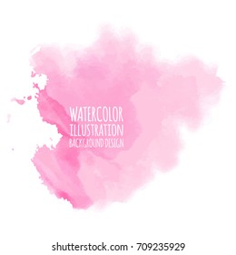 Abstract bright watercolor blob on white background. The color splashing in the paper. Hand drawn. Vector illustration.