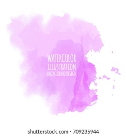 Abstract bright watercolor blob on white background. The color splashing in the paper. Hand drawn. Vector illustration.