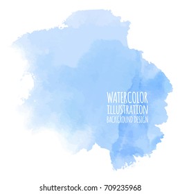 Abstract bright watercolor blob on white background. The color splashing in the paper. Hand drawn. Vector illustration.