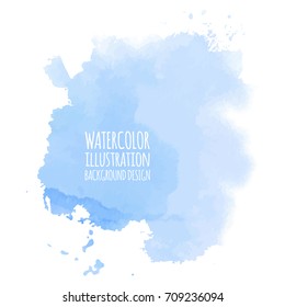 Abstract bright watercolor blob on white background. The color splashing in the paper. Hand drawn. Vector illustration.