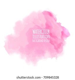 Abstract bright watercolor blob on white background. The color splashing in the paper. Hand drawn. Vector illustration.