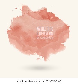 Abstract bright watercolor blob on white background. The color splashing in the paper. Hand drawn. Vector illustration.