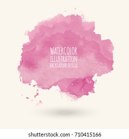 Abstract bright watercolor blob on white background. The color splashing in the paper. Hand drawn. Vector illustration.