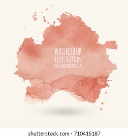 Abstract bright watercolor blob on white background. The color splashing in the paper. Hand drawn. Vector illustration.