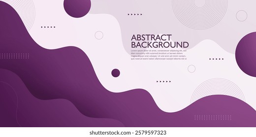 Abstract bright wave banner background with purple color combination. Creative horizontal simple pattern on white background. Eps10 vector