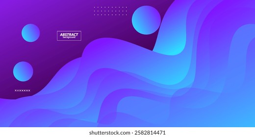Abstract bright wave banner background with blue color combination. Creative horizontal simple pattern on purple background. Vector Eps10