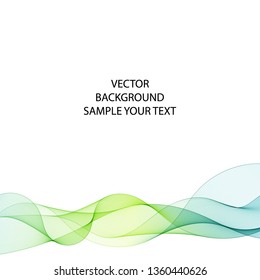 Abstract bright wave isolated on white background. Vector illustration for curl motion design. Colorful energy smoke horizontal layout banner. Cool curl wave header element. Modern bright colors. 