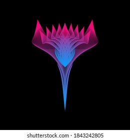 Abstract bright wave of the many colored lines.Vector illustration EPS10. Creative line art. Design elements created using the Blend Tool. Concept of flower, plant