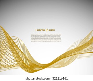 Abstract bright waves on gray background with text