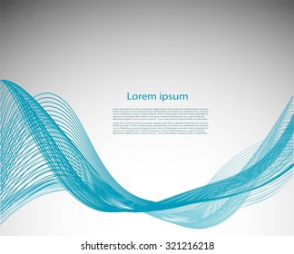 Abstract bright waves on gray background with text