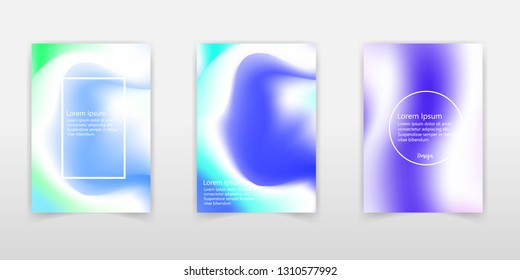 Abstract bright wavy holographic background for trendy design