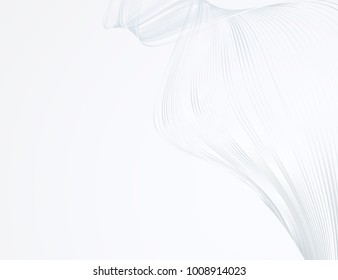 Abstract bright wavy lines on a white light background Futuristic technology illustration design The pattern of the wave line Abstract modern background for cards templates web business Vector graphic