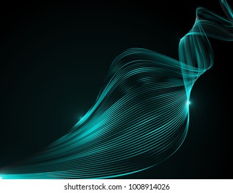Abstract bright wavy lines on a dark blue background Futuristic technology illustration design The pattern of the wave line Abstract modern background for web site business Vector graphics - Shutterstock ID 1008914026