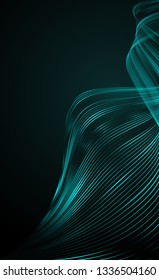 Abstract bright wavy lines on a dark blue background Futuristic technology illustration design Wave line pattern Abstract modern futuristic background for application Flow movement waveform Vector