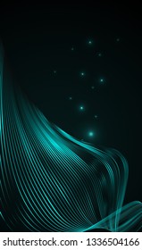 Abstract bright wavy lines on a dark blue background Futuristic technology illustration design Wave line pattern Abstract modern futuristic background for application Flow movement waveform Vector