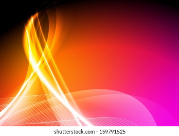 Abstract bright wavy vector art design