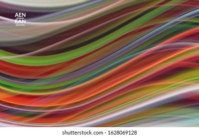 Abstract bright wavy wallpaper. Colorful fluid waves of blurred motion light effect. Futuristic technology computer data communication concept. Neon ray shimmering texture.