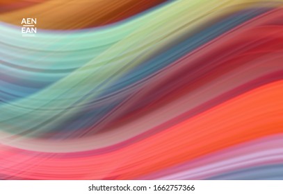 Abstract bright wavy wallpaper. Colorful fluid waves of blurred motion light effect. Futuristic technology computer data communication concept. Neon ray shimmering texture.