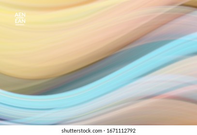 Abstract bright wavy wallpaper. Colorful fluid waves of blurred motion light effect. Futuristic technology computer data communication concept. Neon ray shimmering texture.