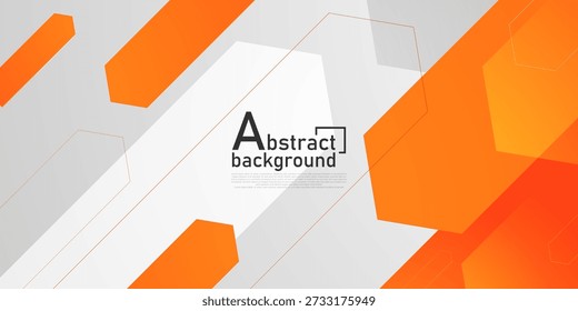 Abstract bright white banner background with overlap orange arrow shapes pattern element concept design. Eps10 vector