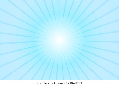 Abstract bright white blue rays background. Vector