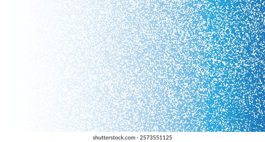 Abstract Bright White and Light Blue Random Placed Spotted Pattern - Grungy Gradient Shade Background Design with Copyspace, Texture in Editable Vector Format