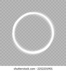 Abstract bright white round neon light line easy editable for web design and vector illustration.