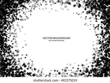 Abstract bright white shimmer glowing star particles vector background. Scatter shine tinsel light explosion effect. Celebration, holidays and party illustration
