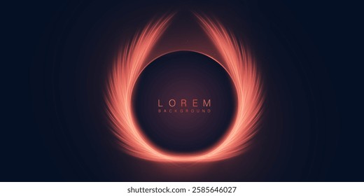 Abstract bright wings background glowing in bright light frame with space for text or product for presentation. Vector