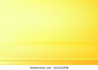 Abstract bright yellow background. Empty room with spotlight effect. Vector EPS10 Graphic art design.