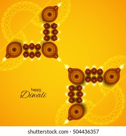 Abstract bright yellow color background design for Diwali festival