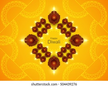 Abstract bright yellow color background design for Diwali festival