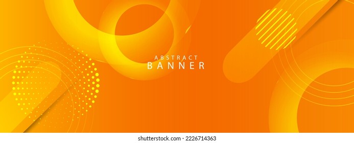 Abstract bright yellow geometry design banner template background