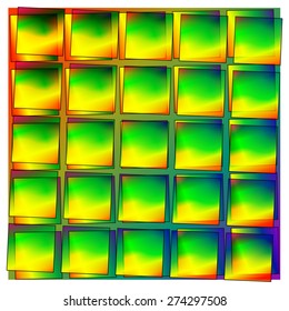 Abstract bright yellow green background with transparent squares