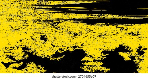 Textura Abstractas del grunge amarillo brillante en fondo negro