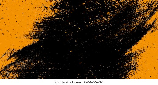 Abstract Bright yellow Grunge Texture In Black Background