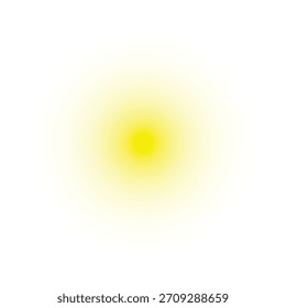 Abstract Bright Yellow Light Orb on Black Background Luminous Gradient Circle Design
