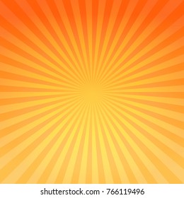 Abstract bright Yellow Orange gradient rays background. Vector EPS 10 cmyk