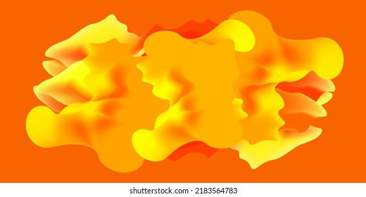 Abstract bright yellow orange red liquid background. Innovation technology concept. Luxury backdrop. Art Digital wallpaper. Swirl ink design. Summer or autumn color gradient poster. Flyer. Template.