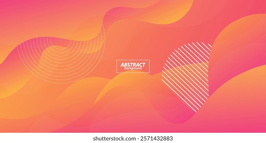 Abstract bright yellow and pink gradient illustration background with simple wave style. Cool design. Vector Eps10
