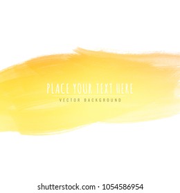 Abstract bright yellow watercolor stroke design background illustration
