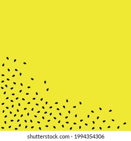 Abstract bright yellow watermelon background with seeds - Vector illustration