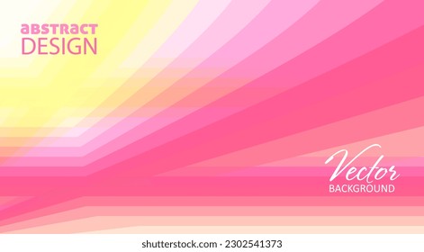 Abstract brink pink and yellow geometric background with color gradations. Vector graphic pattern