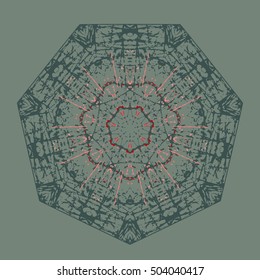 Abstract broad pen stroke brown and pink red