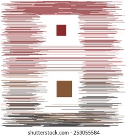 Abstract broad strokes of type painted wood red and black