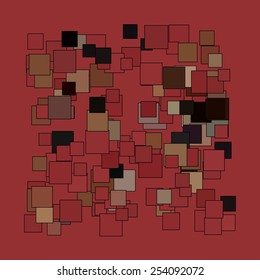 Abstract broad strokes of type painted wood red and black