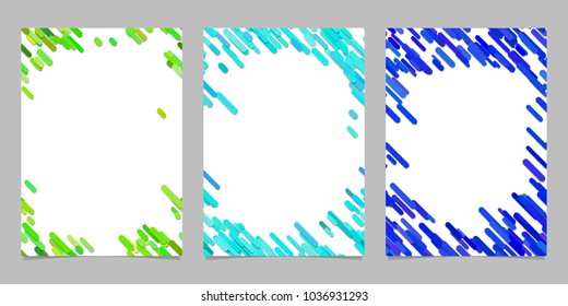 Abstract brochure background template set with colored diagonal stripes