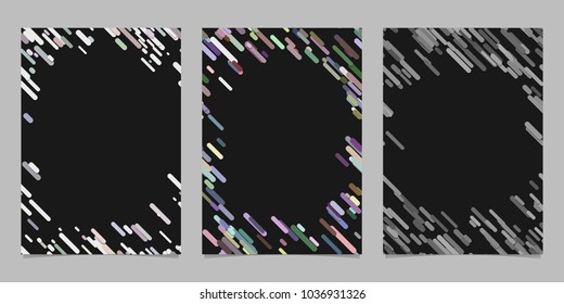 Abstract brochure background template set with colored diagonal stripes