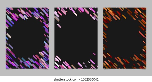 Abstract brochure background template set with colored diagonal stripes