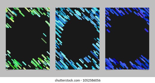 Abstract brochure background template set with colored diagonal stripes